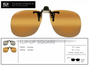 Polarizačné Clip-On okuliare Flying Fisherman /FLIP-UP SQUARE/