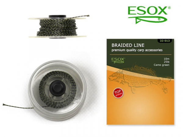 ESOX BRAIDED LINE CAMO GREEN, 10 m/25 lb
